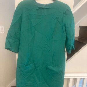 Green dress with heart pockets